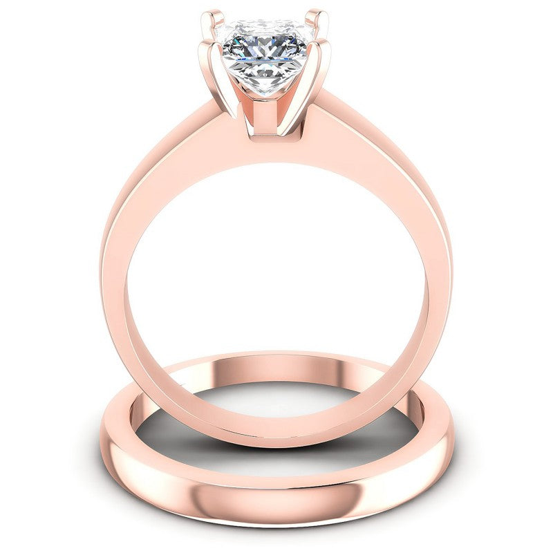 Princess Cut Diamonds Bridal Set in 18KT Yellow Gold