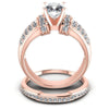 Round And Cushion Cut Diamonds Bridal Set in 18KT Yellow Gold