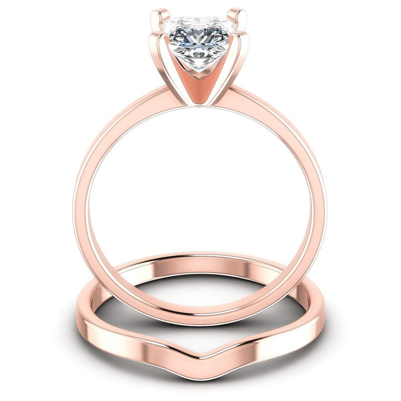 Princess Cut Diamonds Bridal Set in 18KT Yellow Gold
