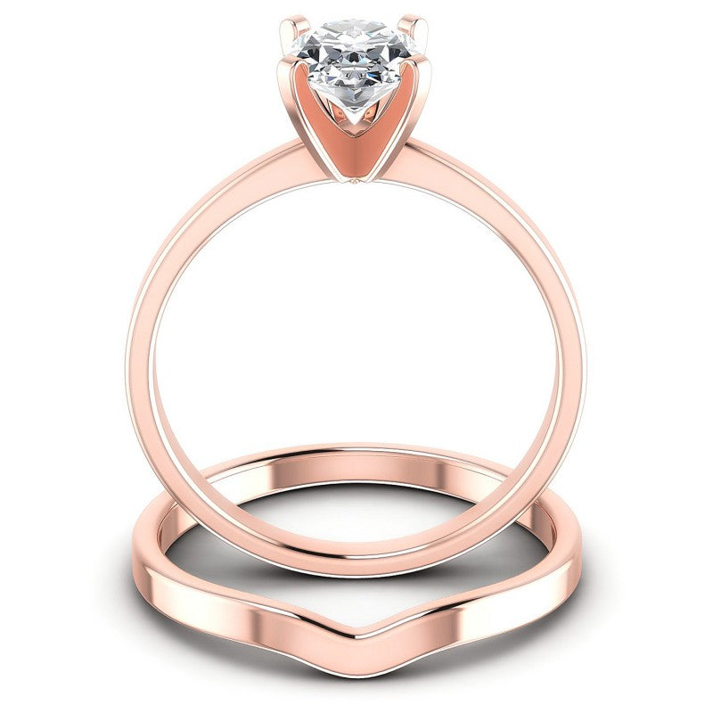 Oval Cut Diamonds Bridal Set in 18KT Yellow Gold