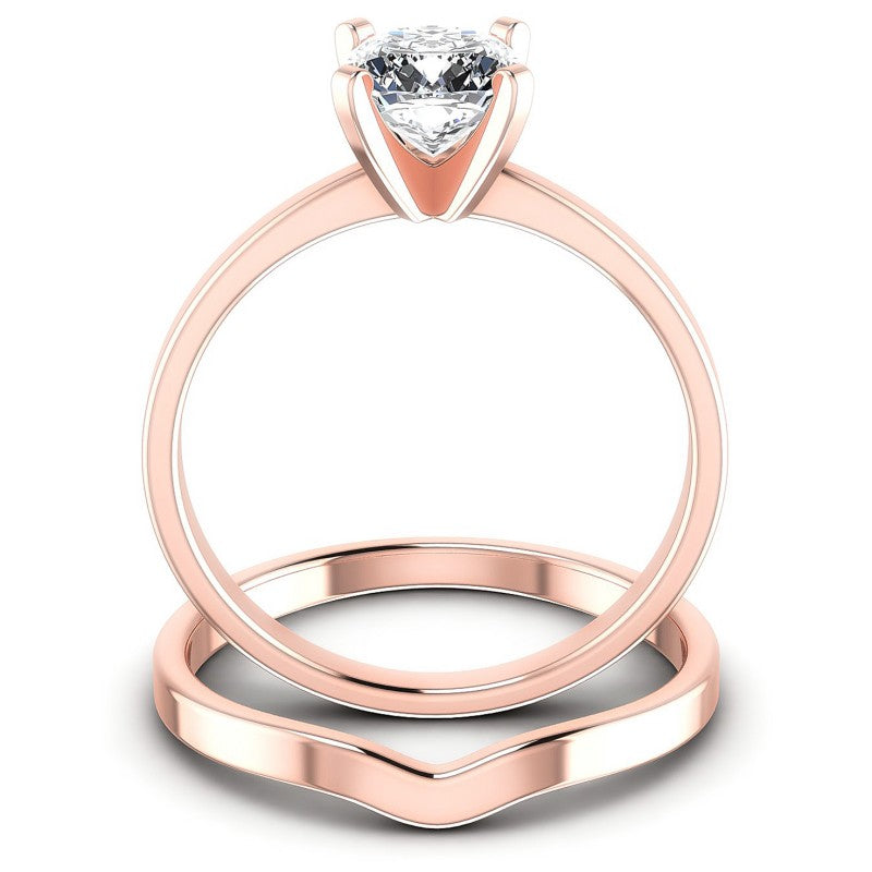 Cushion Cut Diamonds Bridal Set in 18KT Yellow Gold