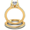 Round And Princess Cut Diamonds Bridal Set in 14KT Yellow Gold