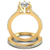 Round And Oval Cut Diamonds Bridal Set in 14KT Yellow Gold