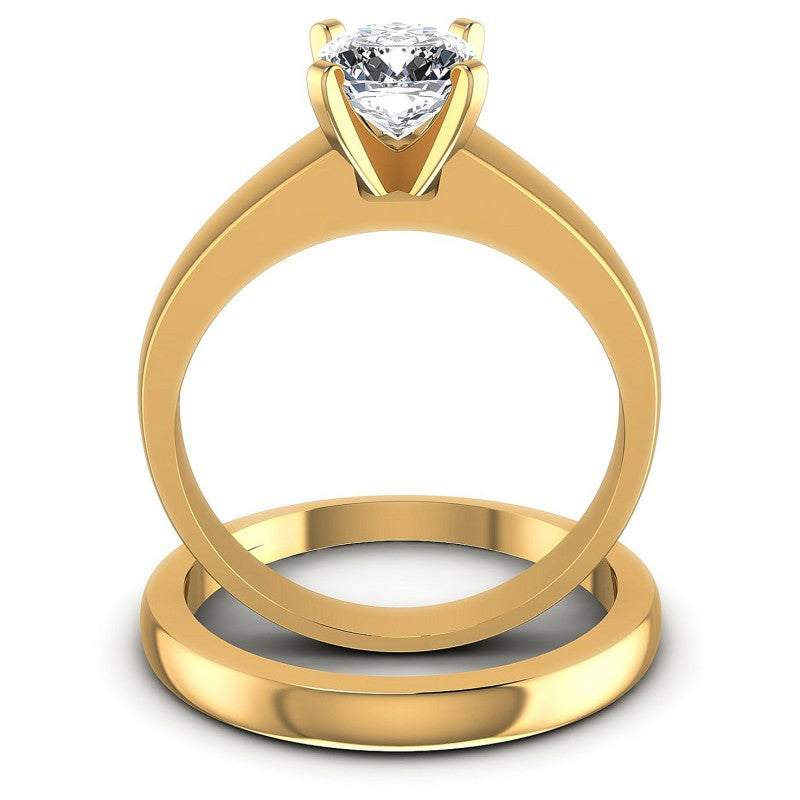 Cushion Cut Diamonds Bridal Set in 14KT Yellow Gold