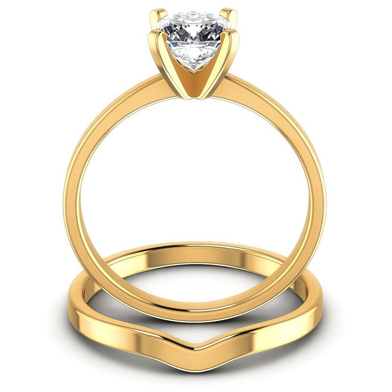Cushion Cut Diamonds Bridal Set in 14KT Yellow Gold
