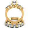 Round And Cushion Cut Diamonds Bridal Set in 14KT Yellow Gold