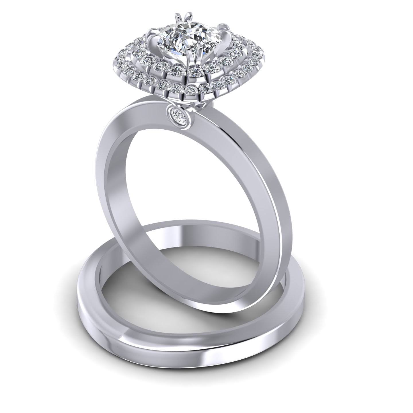 Bridal Sets 0.69-1.84CT Round & Cushion Cut Diamonds