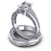 Round and Oval Diamonds 1.60CT Bridal Set in 14KT Rose Gold
