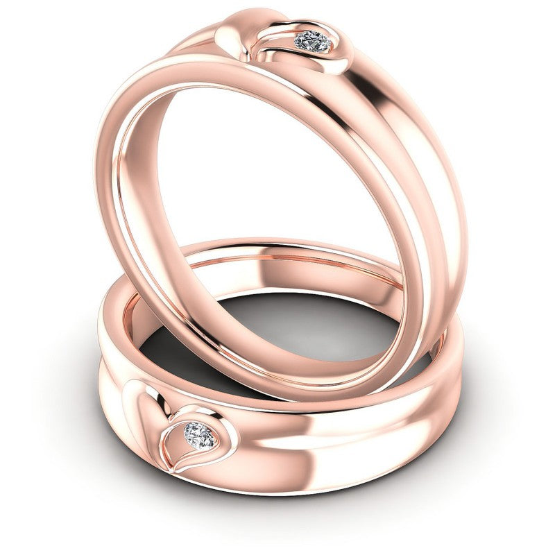Round Cut Diamonds Wedding Sets in 18KT Rose Gold