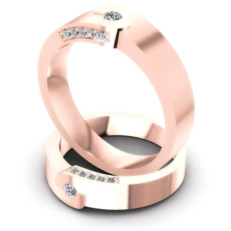 Round Cut Diamonds Wedding Sets in 18KT Rose Gold