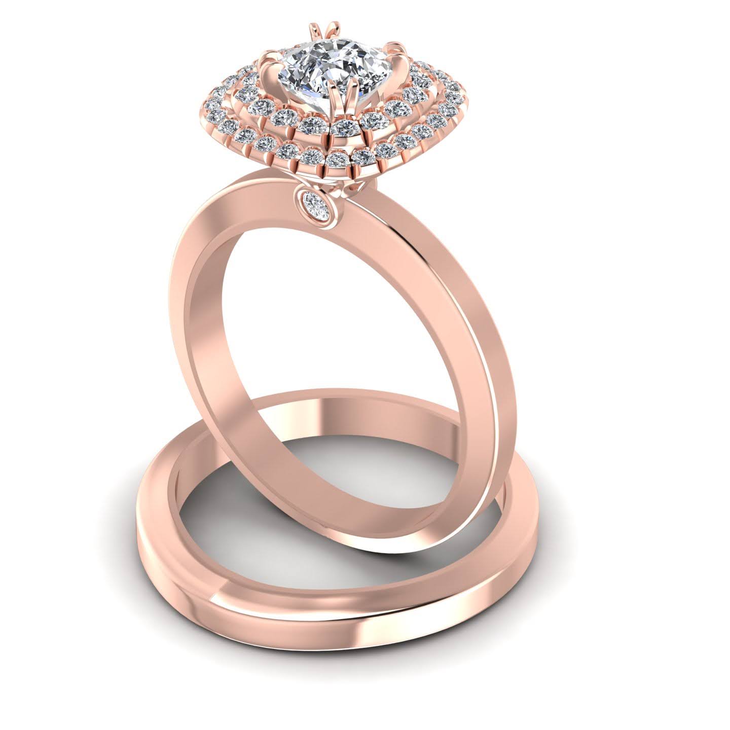 Bridal Sets 0.69-1.84CT Round & Cushion Cut Diamonds