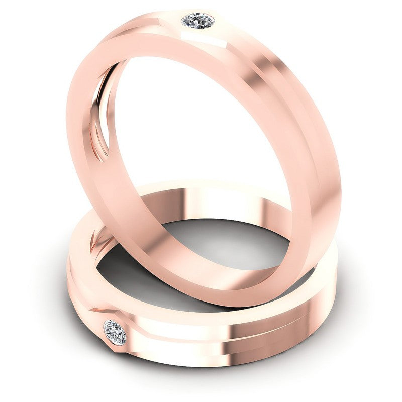Round Cut Diamonds Wedding Sets in 18KT Rose Gold