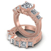 Princess Diamonds 3.40CT Bridal Set in 18KT Rose Gold