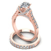 Round And Pear And Princess Cut Diamonds Bridal Set in 18KT Rose Gold