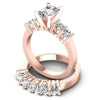 Oval And Emerald Cut Diamonds Bridal Set in 18KT Rose Gold