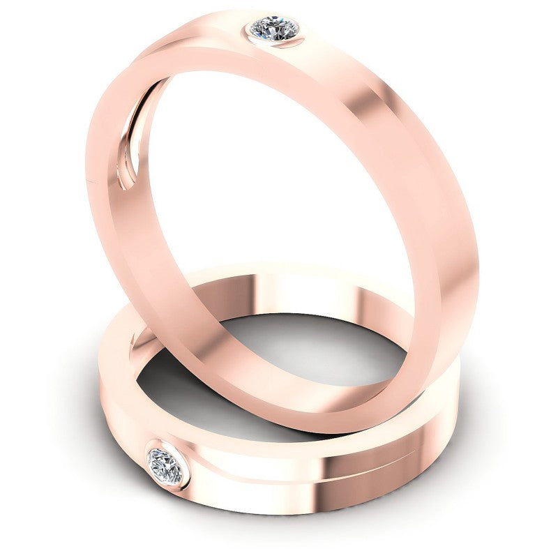 Round Cut Diamonds Wedding Sets in 18KT Rose Gold