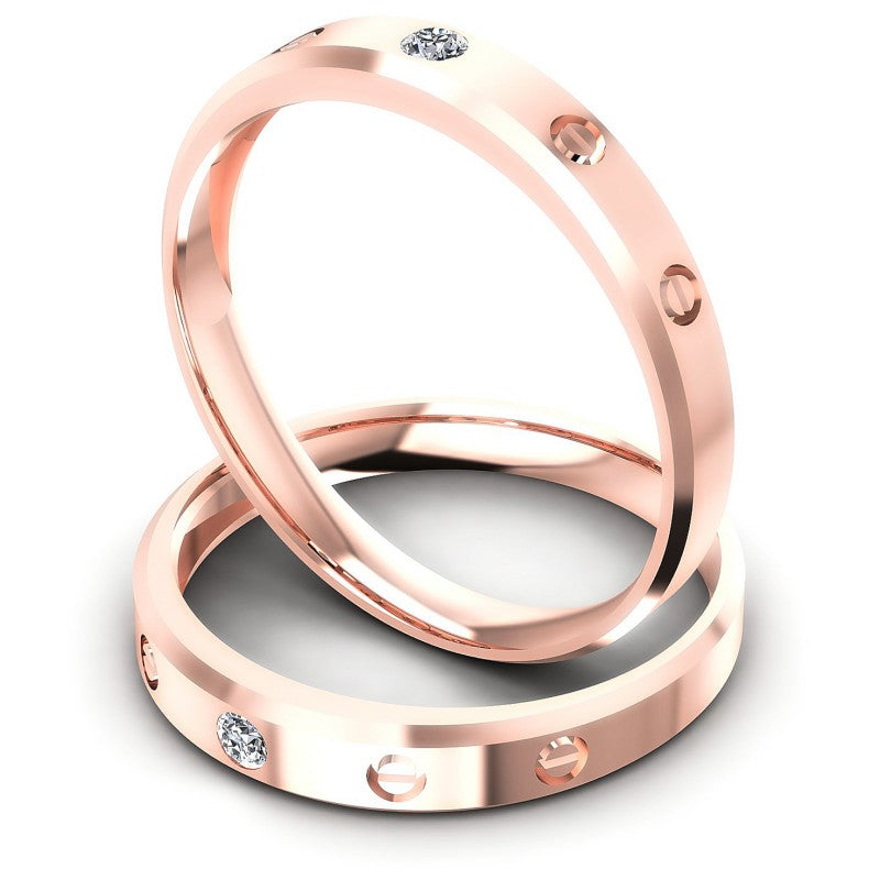 Round Cut Diamonds Wedding Sets in 18KT Rose Gold