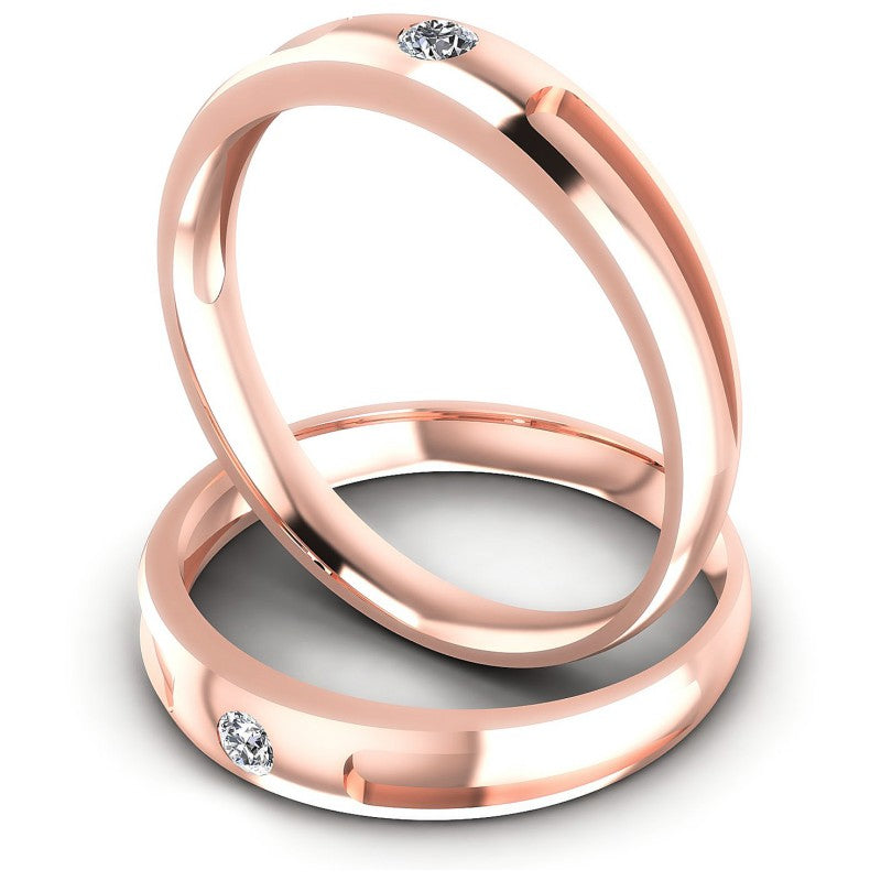 Round Cut Diamonds Wedding Sets in 18KT Rose Gold