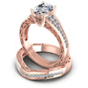 Round and Oval Diamonds 1.60CT Bridal Set in 18KT Rose Gold