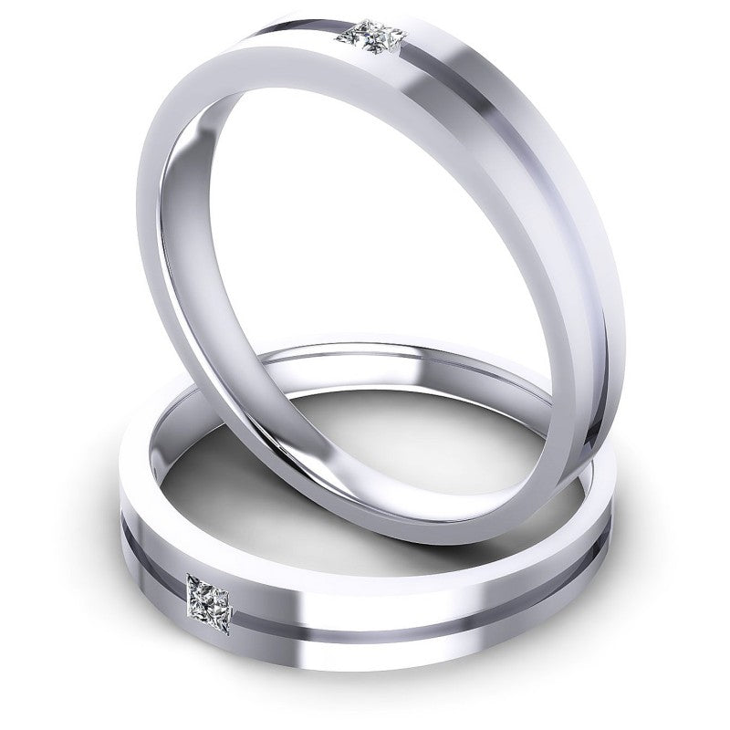 Princess Cut Diamonds Wedding Sets in 14KT Rose Gold