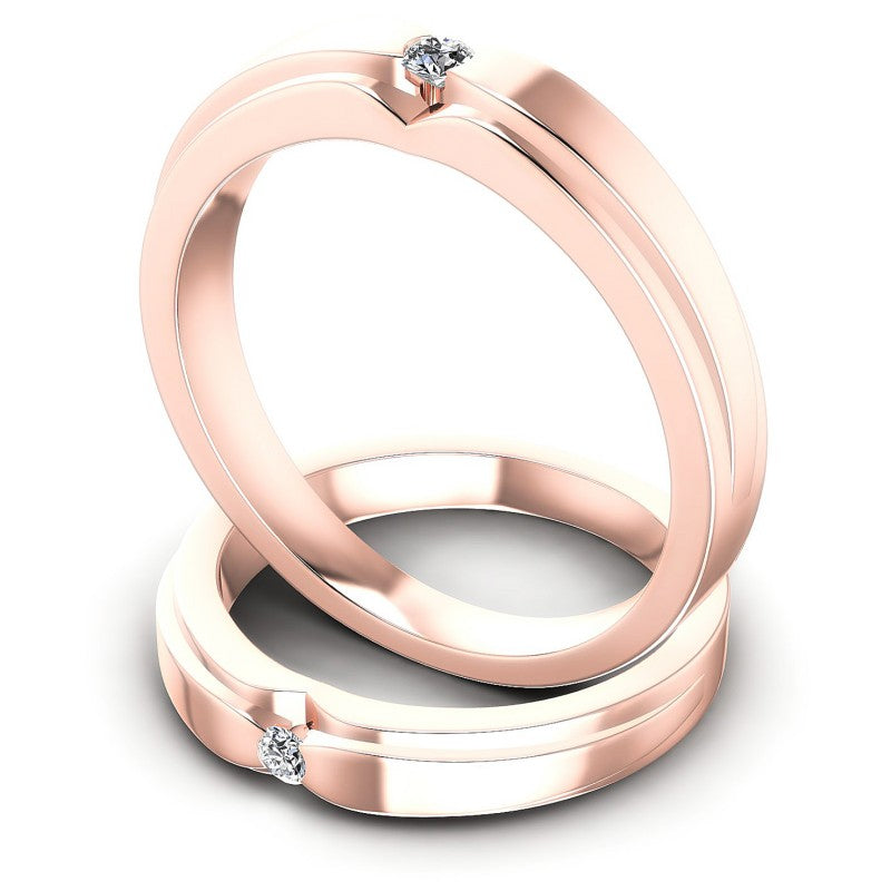 Round Cut Diamonds Wedding Sets in 18KT Rose Gold