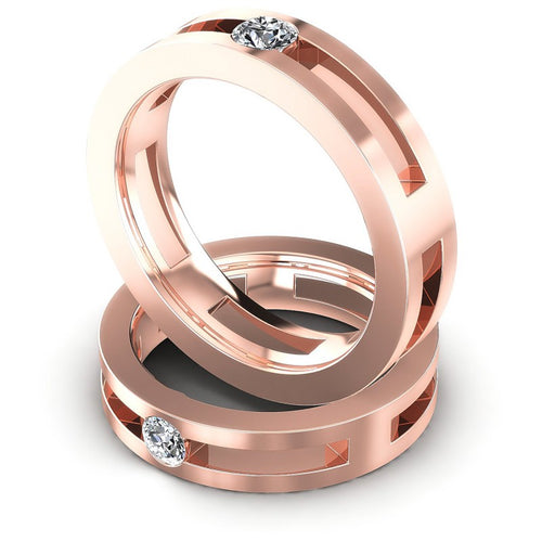 Round Cut Diamonds Wedding Sets in 18KT Rose Gold