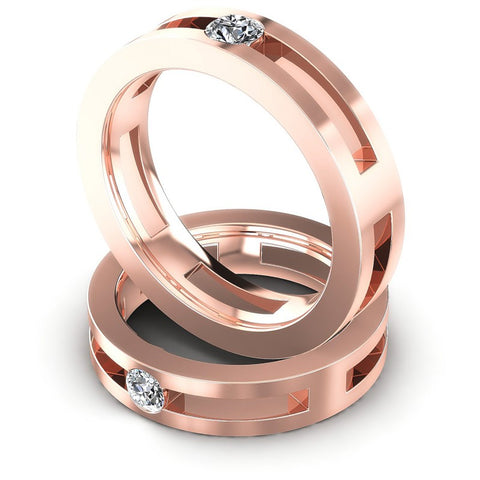 Round Cut Diamonds Wedding Sets in 18KT Rose Gold