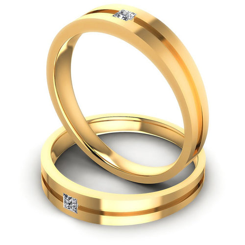 Princess Cut Diamonds Wedding Sets in 14KT Rose Gold