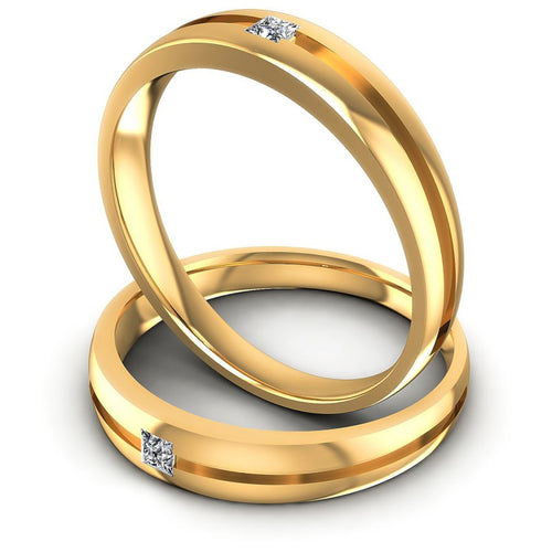 Princess Cut Diamonds Wedding Sets in 14KT Rose Gold