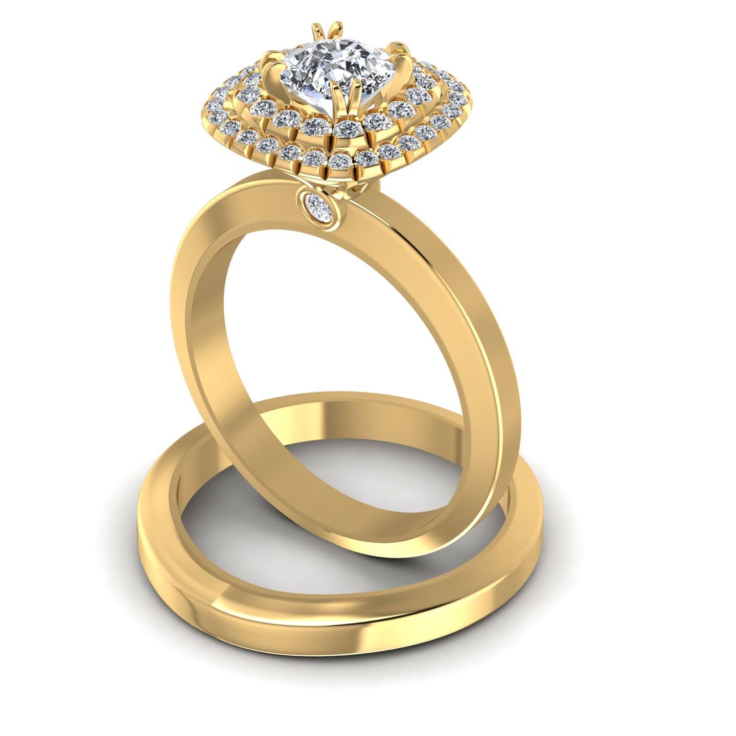 Bridal Sets 0.69-1.84CT Round & Cushion Cut Diamonds