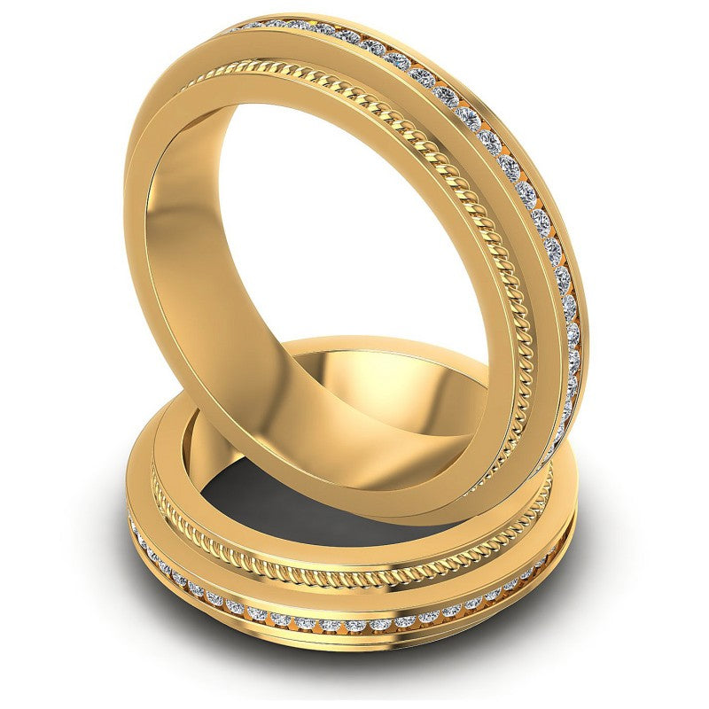 Round Cut Diamonds Wedding Sets in 14KT Rose Gold