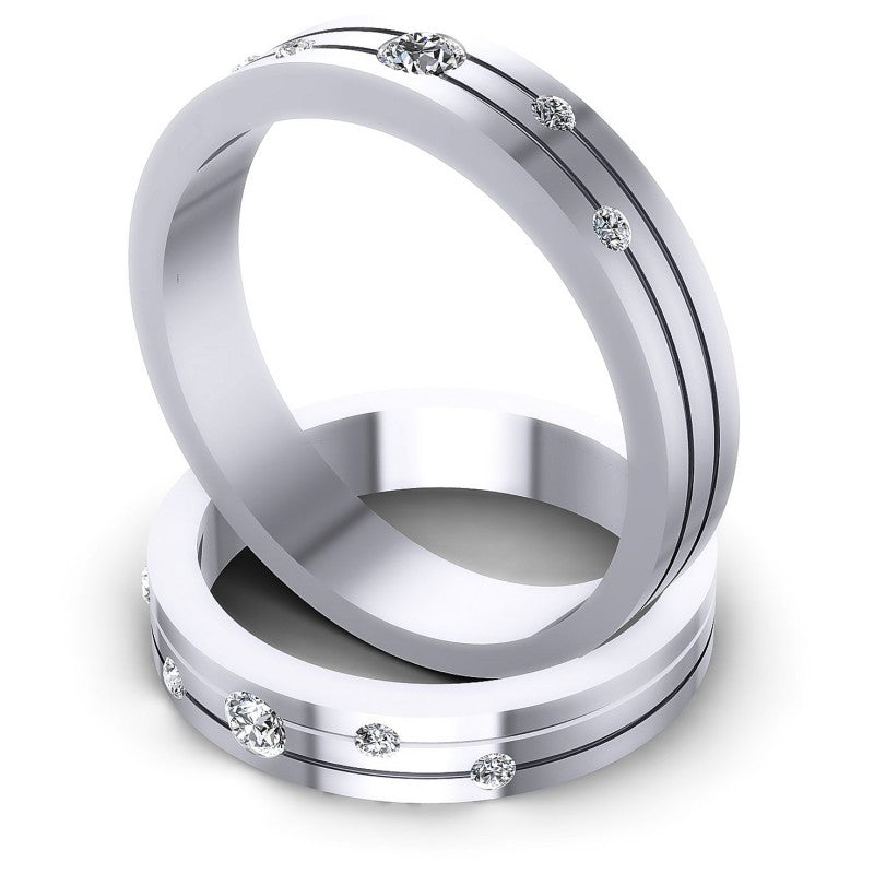 Round Cut Diamonds Wedding Sets in 14KT Rose Gold