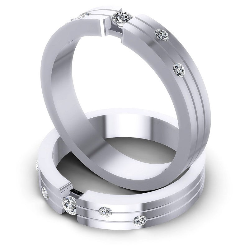 Round Cut Diamonds Wedding Sets in 14KT Rose Gold