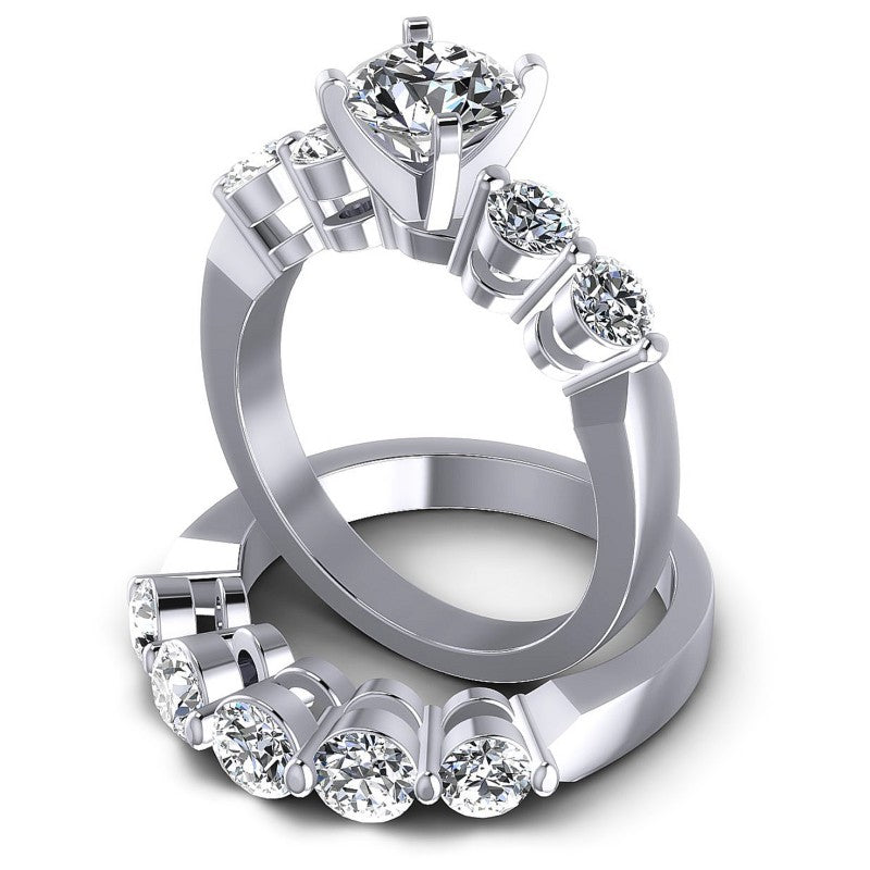 Round Cut Diamonds Bridal Set in 14KT Rose Gold