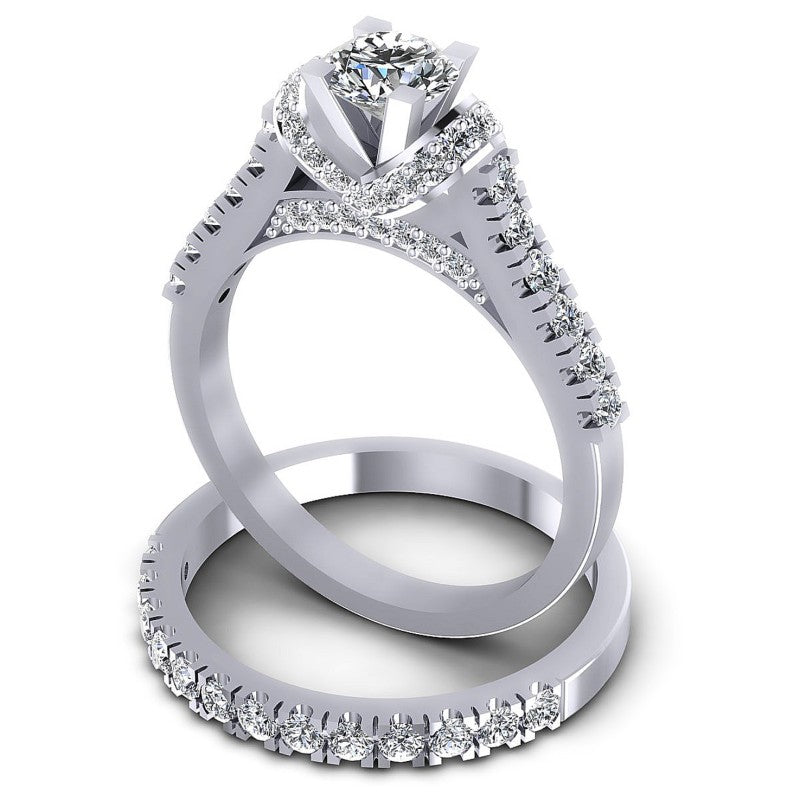 Round Diamonds 1.20CT Bridal Set in 14KT Rose Gold