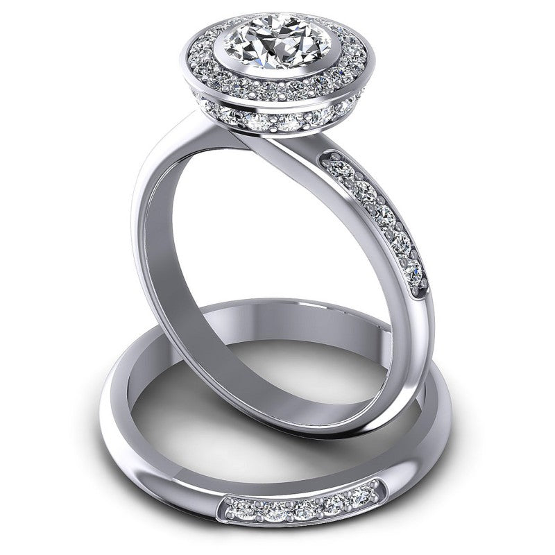 Round Diamonds 1.05CT Bridal Set in 14KT Rose Gold