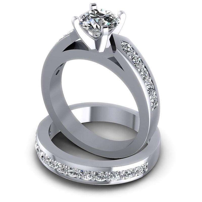 Round Diamonds 1.35CT Bridal Set in 14KT Rose Gold
