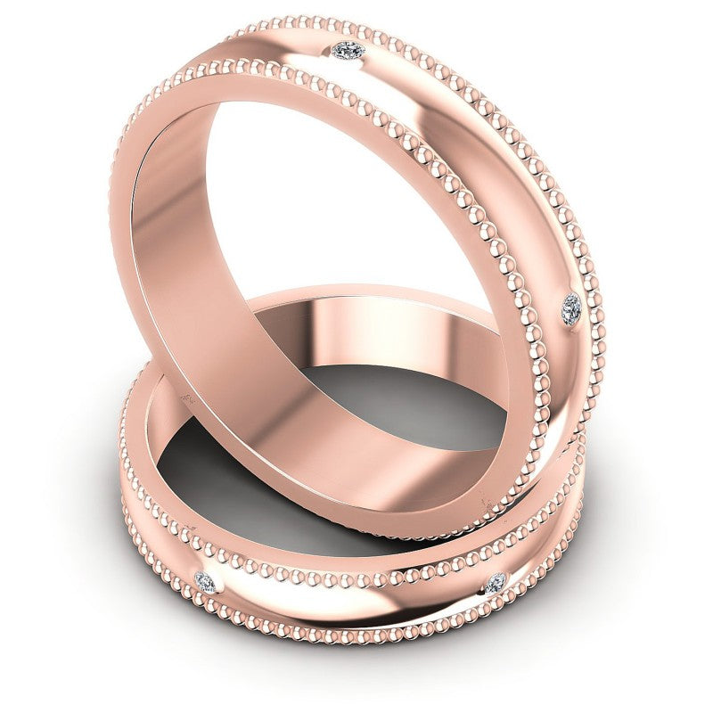 Round Cut Diamonds Wedding Sets in 18KT Rose Gold