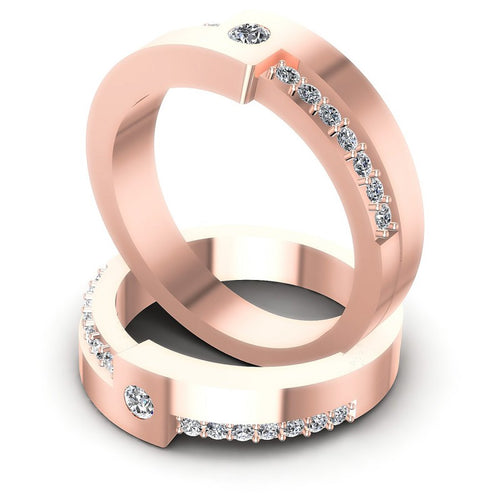 Round Cut Diamonds Wedding Sets in 18KT Rose Gold