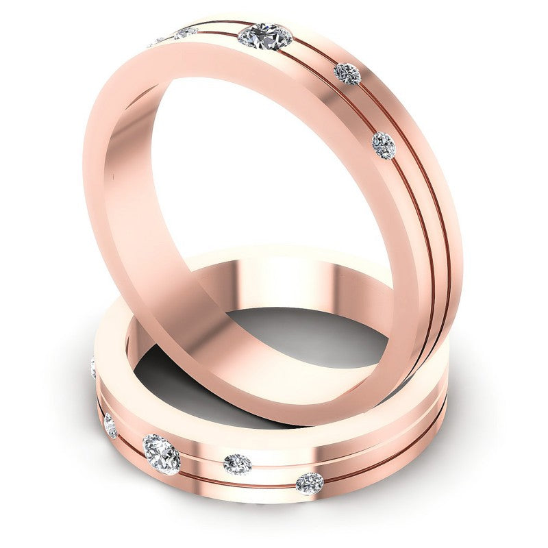 Round Cut Diamonds Wedding Sets in 18KT Rose Gold