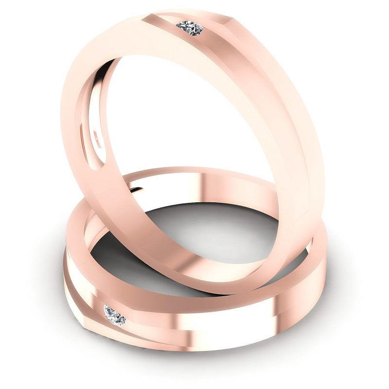 Round Cut Diamonds Wedding Sets in 18KT Rose Gold