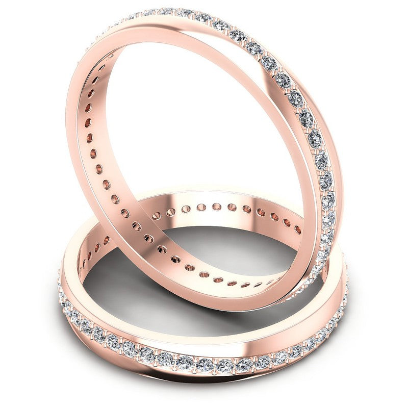 Round Cut Diamonds Wedding Sets in 18KT Rose Gold