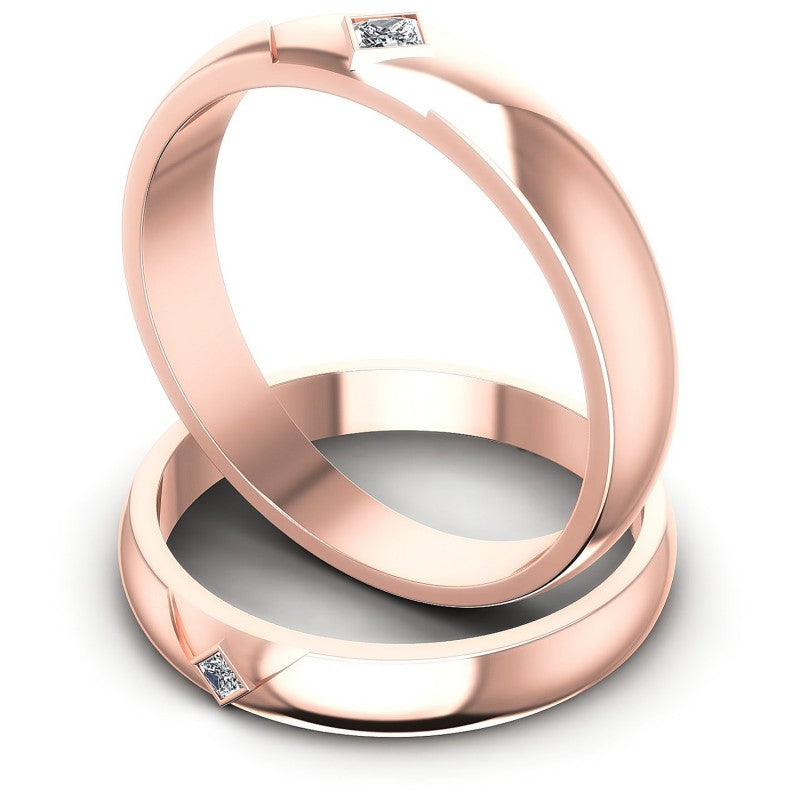 Princess Cut Diamonds Wedding Sets in 18KT Rose Gold