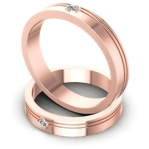 Round Cut Diamonds Wedding Sets in 18KT Rose Gold