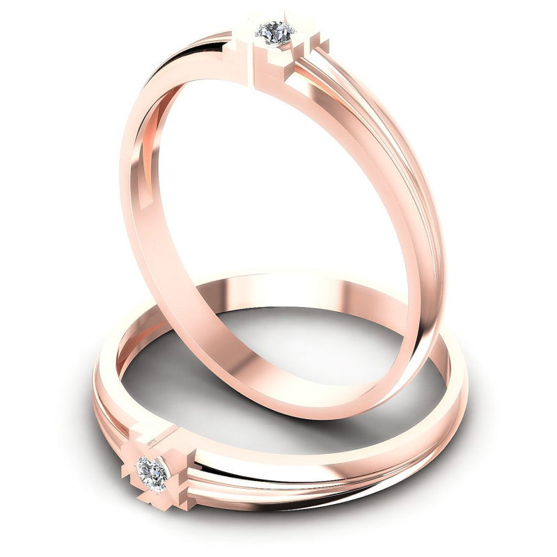 Round Cut Diamonds Wedding Sets in 18KT Rose Gold