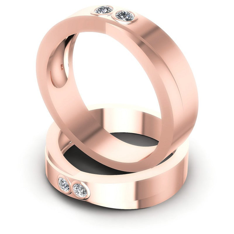 Round Cut Diamonds Wedding Sets in 18KT Rose Gold