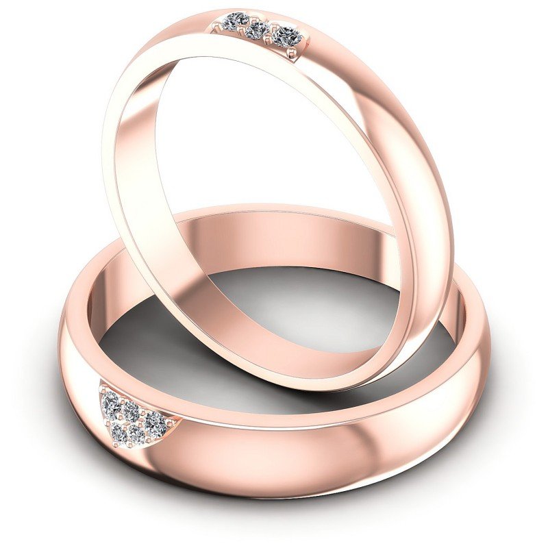 Round Cut Diamonds Wedding Sets in 18KT Rose Gold