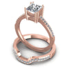 Princess and Round Diamonds 0.60CT Bridal Set in 18KT Rose Gold