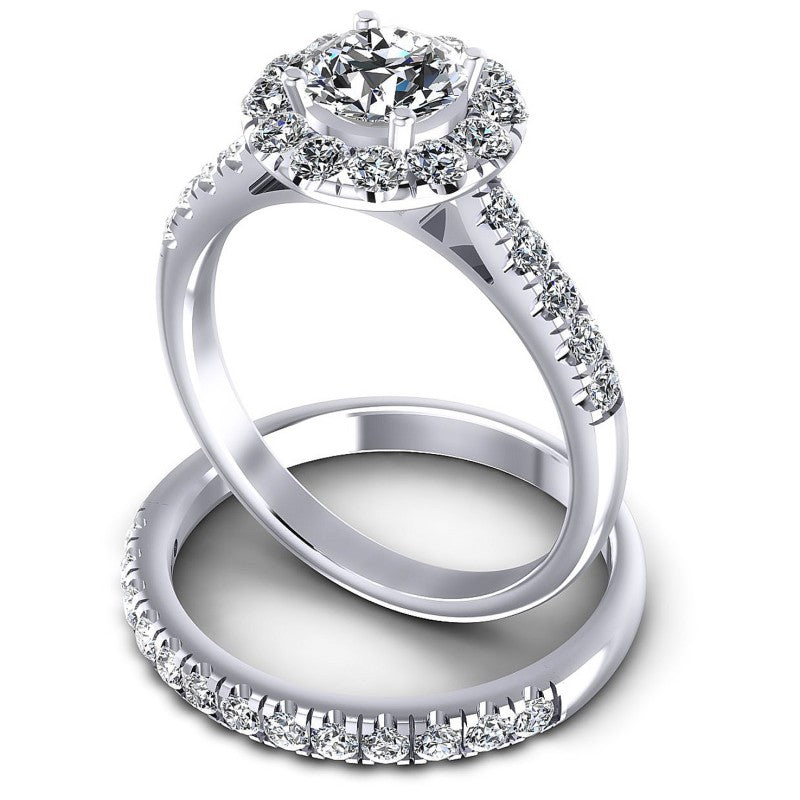 Round Diamonds 1.45CT Bridal Set in 14KT Rose Gold