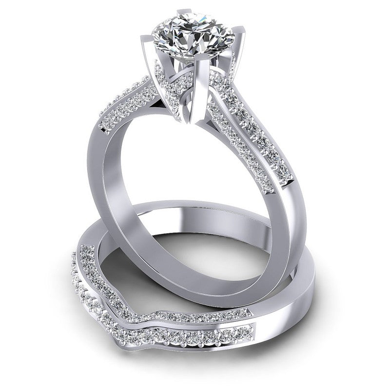 Round Diamonds 1.10CT Bridal Set in 14KT Rose Gold